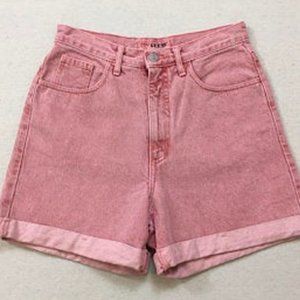 Vintage- 90's, high waist, denim shorts, pale rose